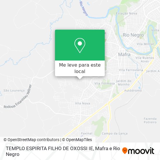 TEMPLO ESPIRITA FILHO DE OXOSSI IE mapa