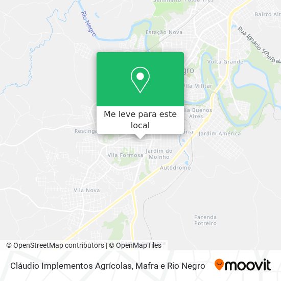 Cláudio Implementos Agrícolas mapa