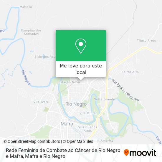Rede Feminina de Combate ao Câncer de Rio Negro e Mafra mapa