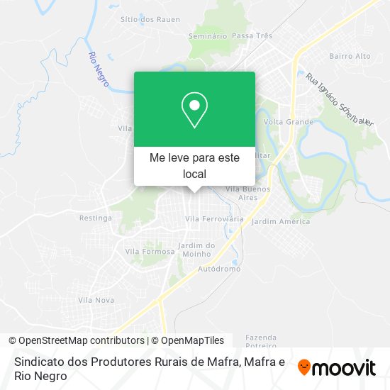 Sindicato dos Produtores Rurais de Mafra mapa