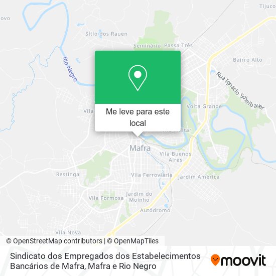 Sindicato dos Empregados dos Estabelecimentos Bancários de Mafra mapa