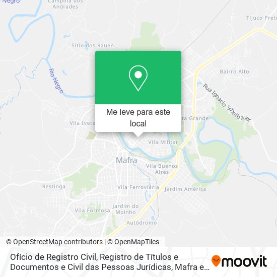 Ofício de Registro Civil, Registro de Títulos e Documentos e Civil das Pessoas Jurídicas mapa