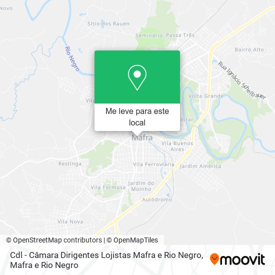 Cdl - Câmara Dirigentes Lojistas Mafra e Rio Negro mapa