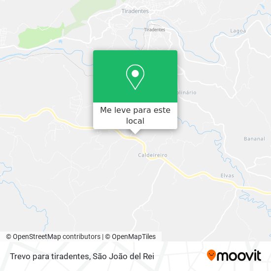 Trevo para  tiradentes mapa