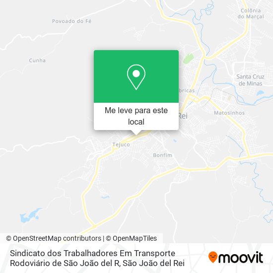 Sindicato dos Trabalhadores Em Transporte Rodoviário de São João del R mapa