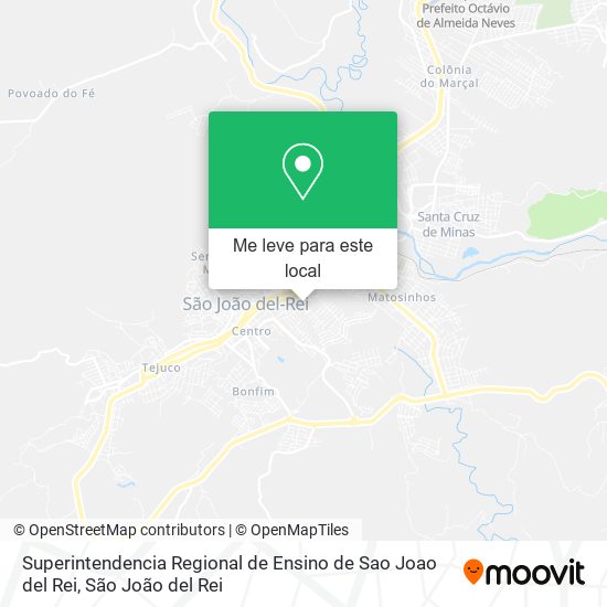 Superintendencia Regional de Ensino de Sao Joao del Rei mapa