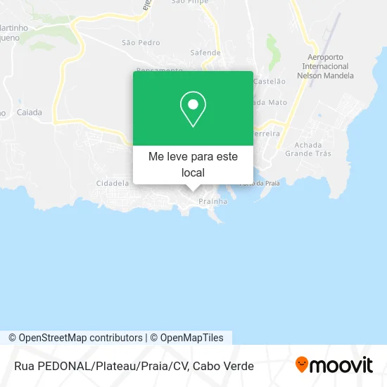 Rua PEDONAL/Plateau/Praia/CV mapa