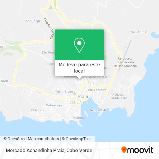 Mercado Achandinha Praia mapa
