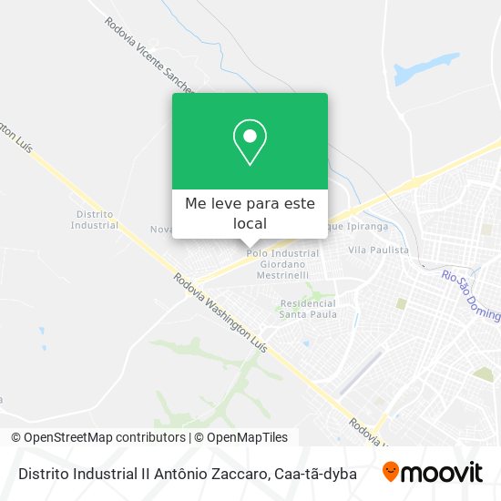 Distrito Industrial II Antônio Zaccaro mapa