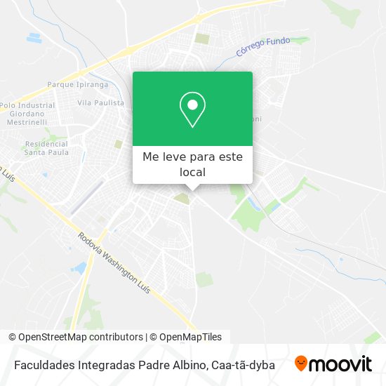 Faculdades Integradas Padre Albino mapa