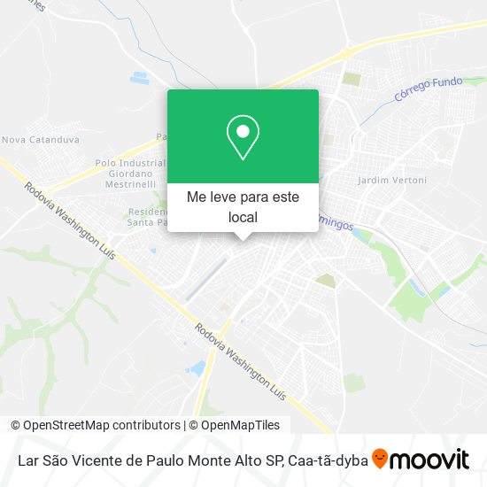 Lar São Vicente de Paulo Monte Alto SP mapa