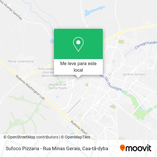 Sufoco Pizzaria - Rua Minas Gerais mapa