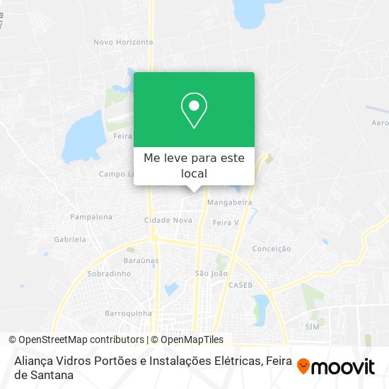 Aliança Vidros Portões e Instalações Elétricas mapa