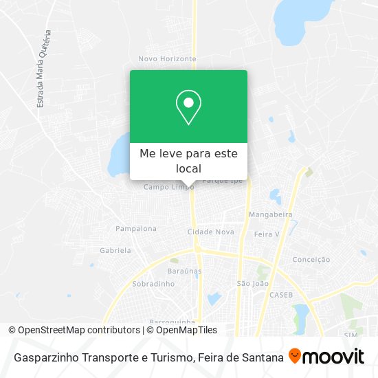 Gasparzinho Transporte e Turismo mapa