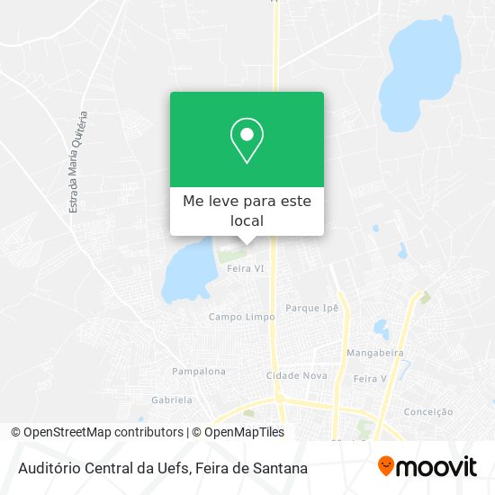 Auditório Central da Uefs mapa