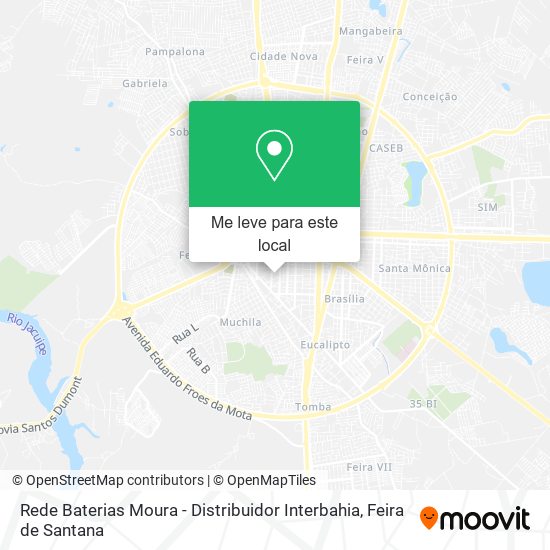 Rede Baterias Moura - Distribuidor Interbahia mapa