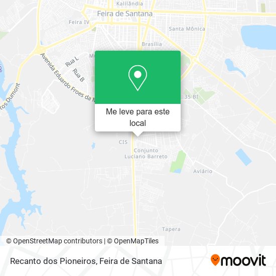 Recanto dos Pioneiros mapa