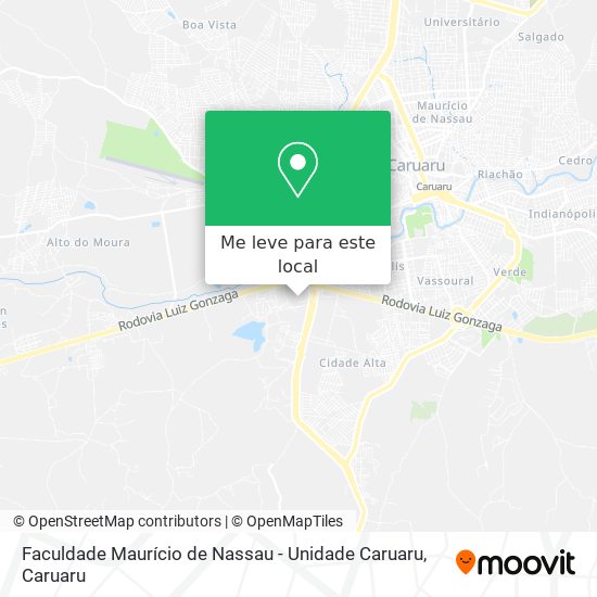 Faculdade Maurício de Nassau - Unidade Caruaru mapa