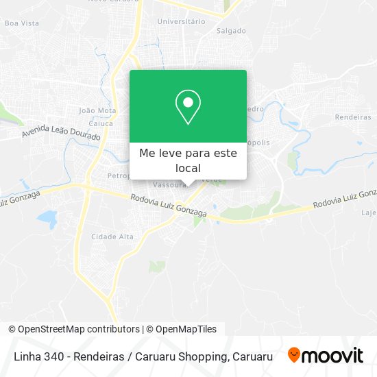 Linha 340 - Rendeiras / Caruaru Shopping mapa
