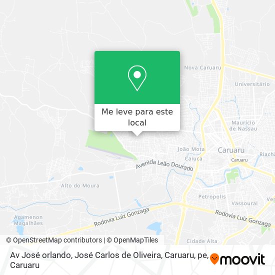 Av José orlando, José Carlos de Oliveira, Caruaru, pe mapa
