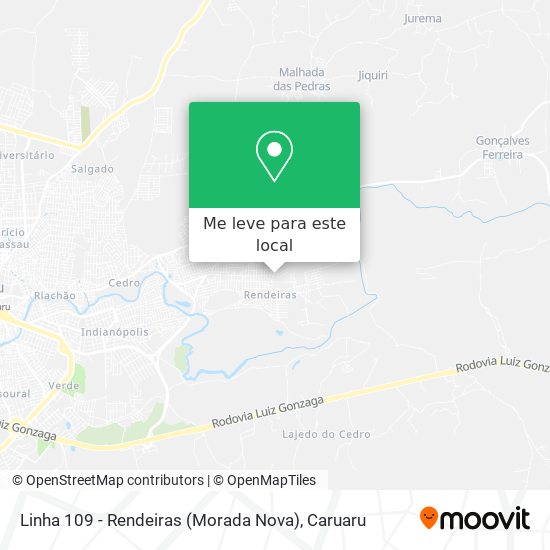 Linha 109 - Rendeiras (Morada Nova) mapa