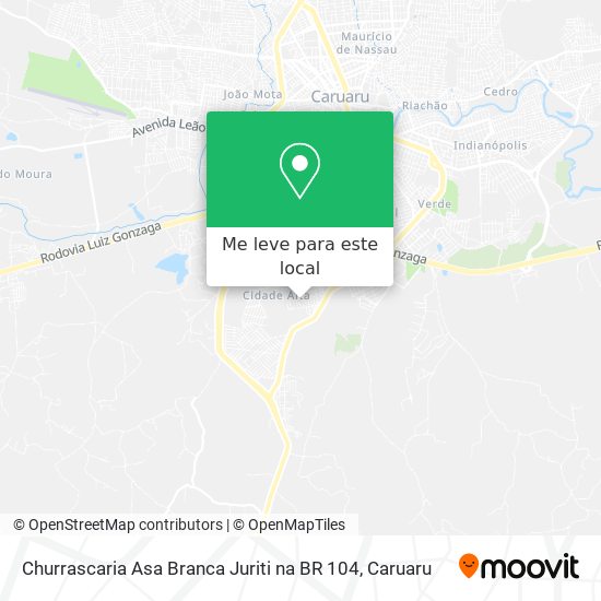 Churrascaria Asa Branca Juriti na BR 104 mapa