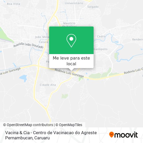 Vacina & Cia - Centro de Vacinacao do Agreste Pernambucan mapa