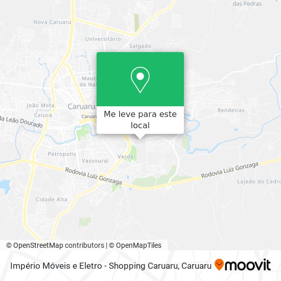 Império Móveis e Eletro - Shopping Caruaru mapa