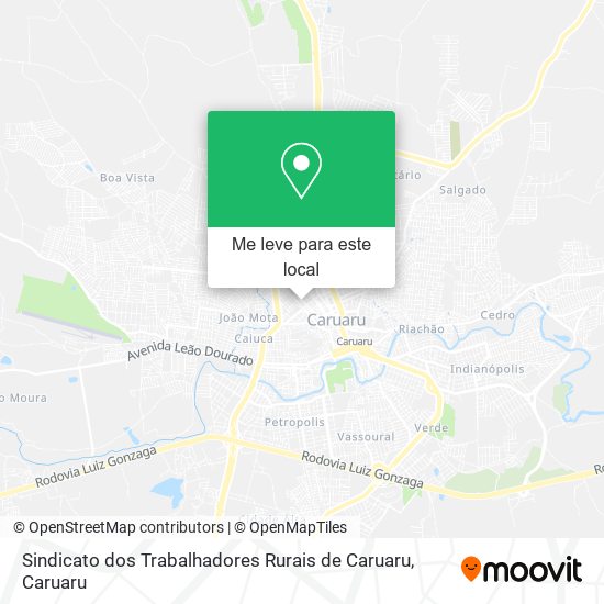 Sindicato dos Trabalhadores Rurais de Caruaru mapa