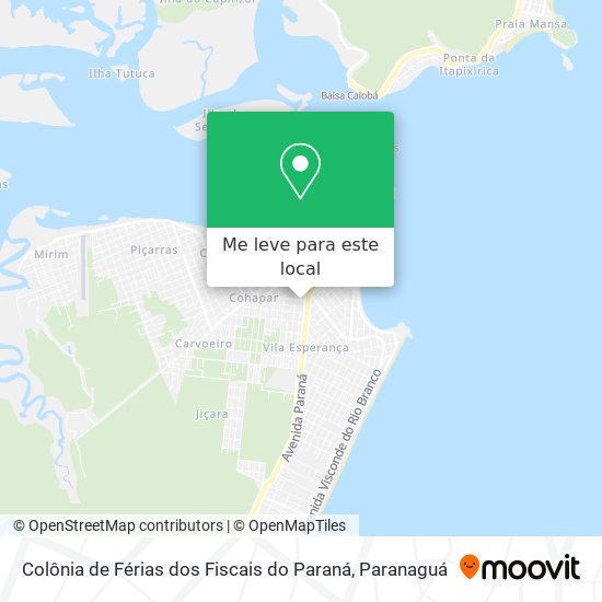 Colônia de Férias dos Fiscais do Paraná mapa