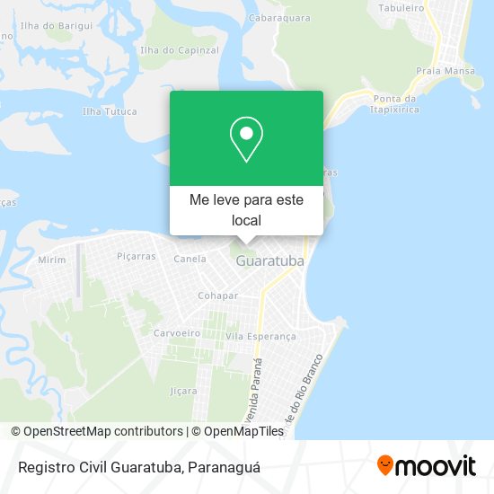 Registro Civil Guaratuba mapa