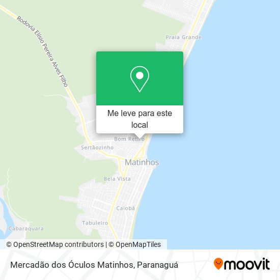 Mercadão dos Óculos Matinhos mapa