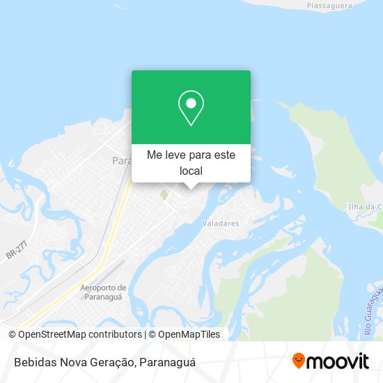 Bebidas Nova Geração mapa