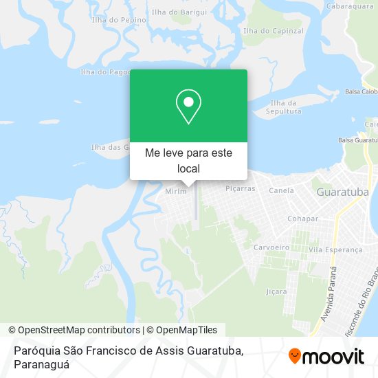 Paróquia São Francisco de Assis Guaratuba mapa