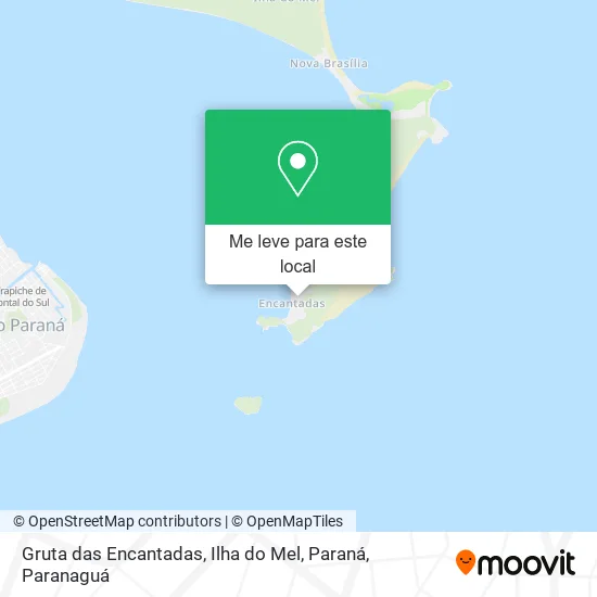 Gruta das Encantadas, Ilha do Mel, Paraná mapa