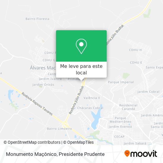 Monumento Maçônico mapa