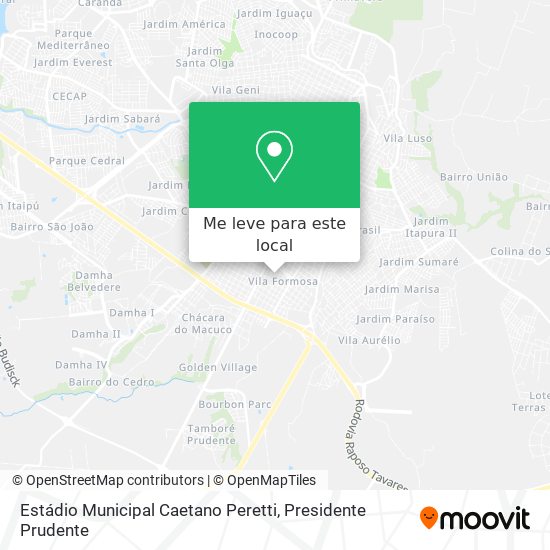 Estádio Municipal Caetano Peretti mapa