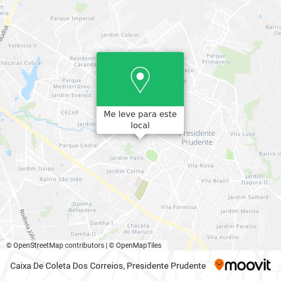 Caixa De Coleta Dos Correios mapa