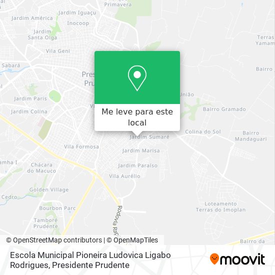 Escola Municipal Pioneira Ludovica Ligabo Rodrigues mapa