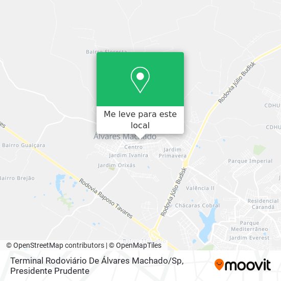 Terminal Rodoviário De Álvares Machado / Sp mapa