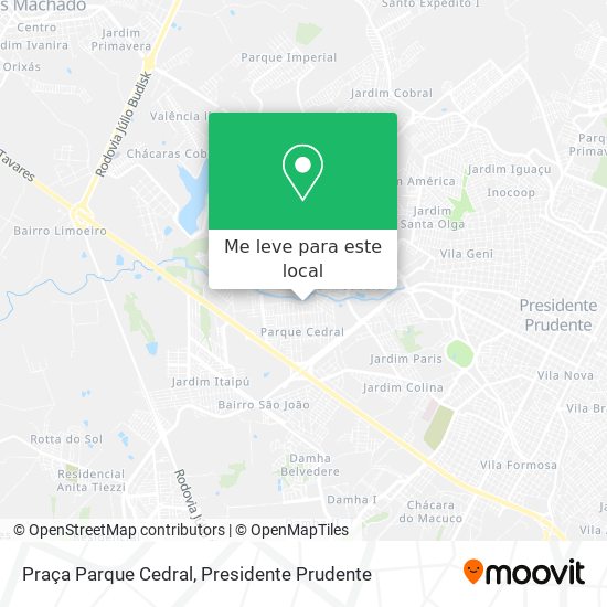 Praça Parque Cedral mapa