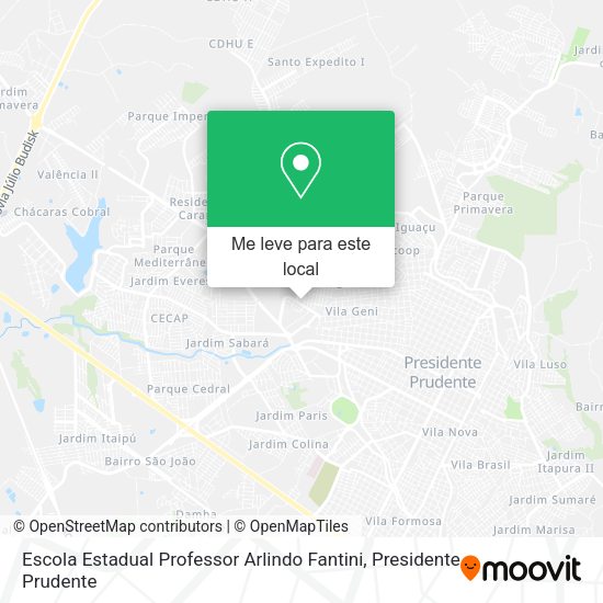 Escola Estadual Professor Arlindo Fantini mapa