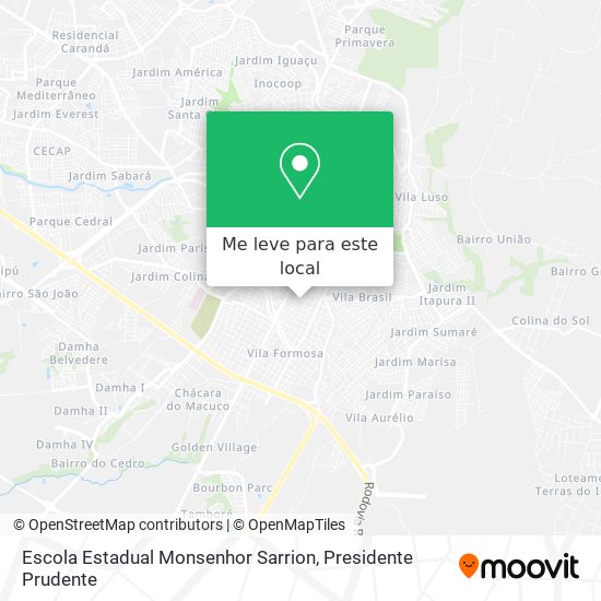 Escola Estadual Monsenhor Sarrion mapa