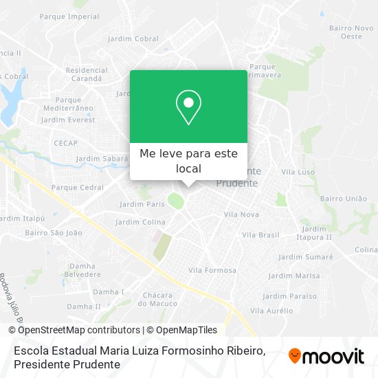 Escola Estadual Maria Luiza Formosinho Ribeiro mapa