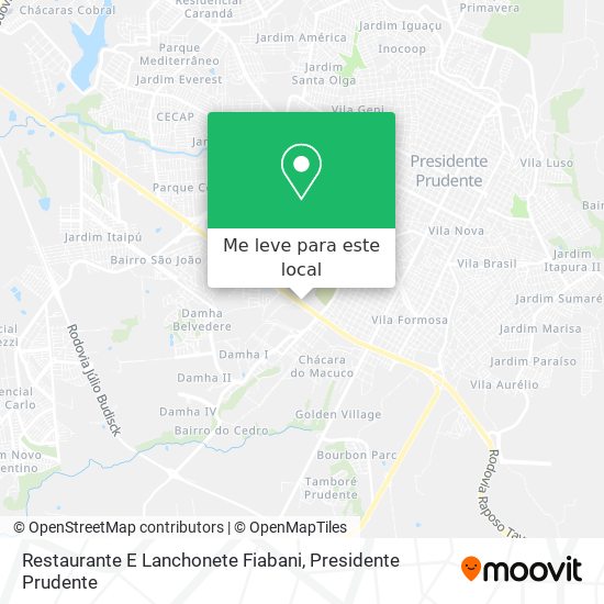 Restaurante E Lanchonete Fiabani mapa
