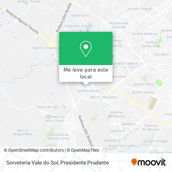 Sorveteria Vale do Sol mapa