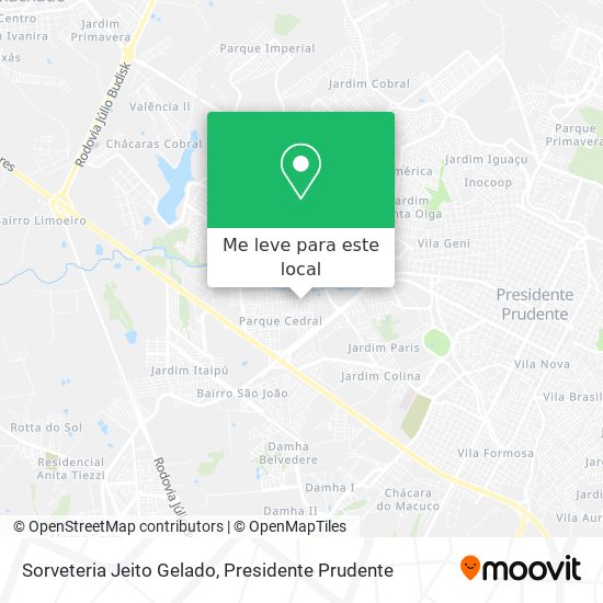 Sorveteria Jeito Gelado mapa
