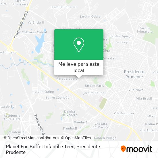 Planet Fun Buffet Infantil e Teen mapa