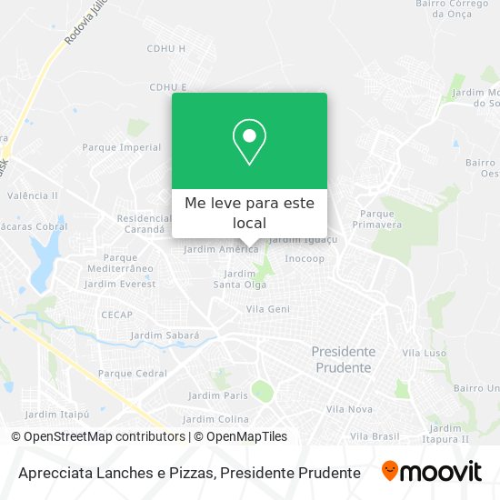 Aprecciata Lanches e Pizzas mapa
