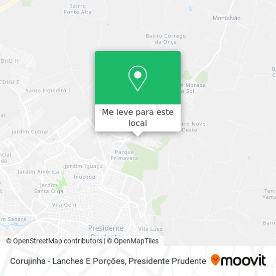 Corujinha - Lanches E Porções mapa